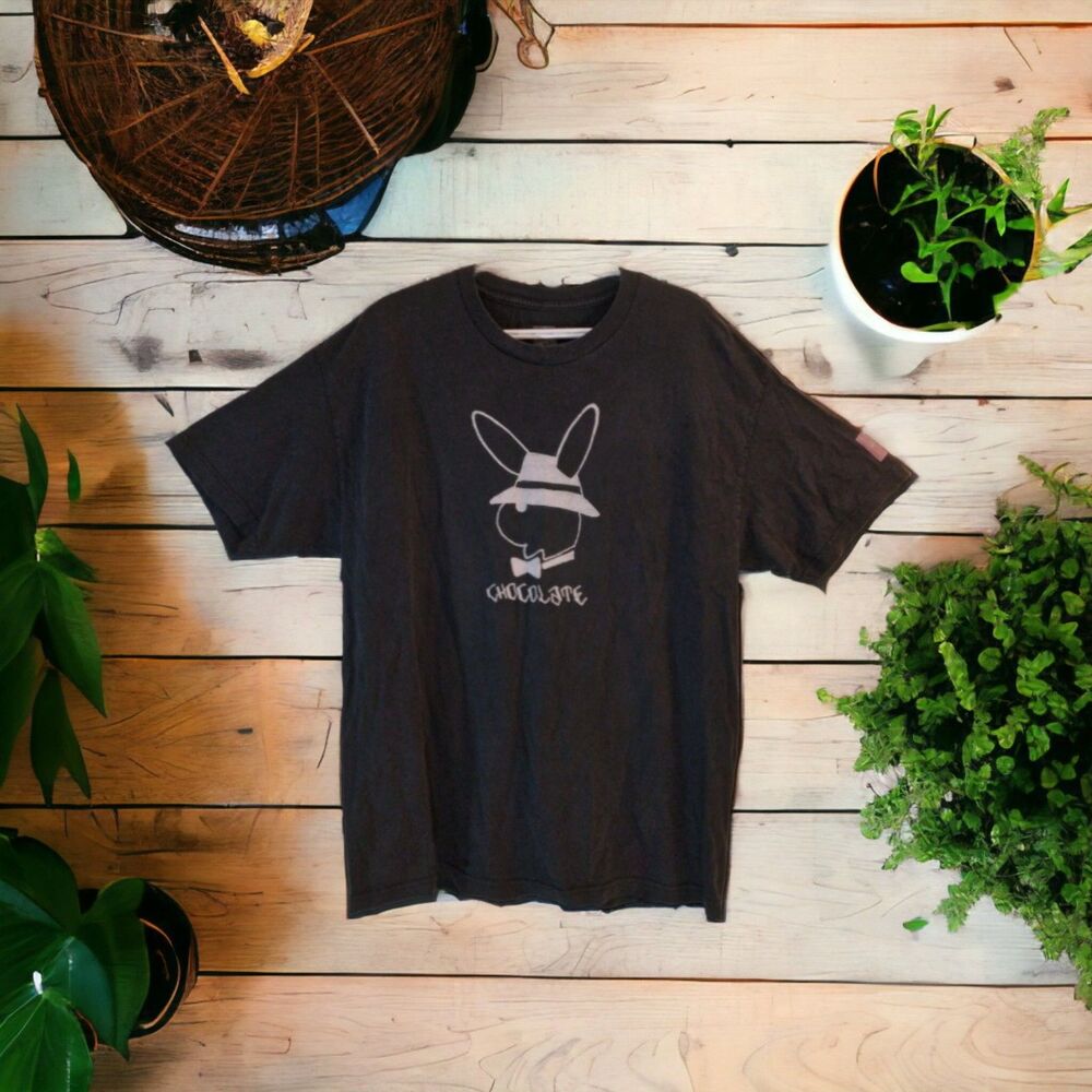 XL Chocolate Playboy Bunny with Fedora T Shirt